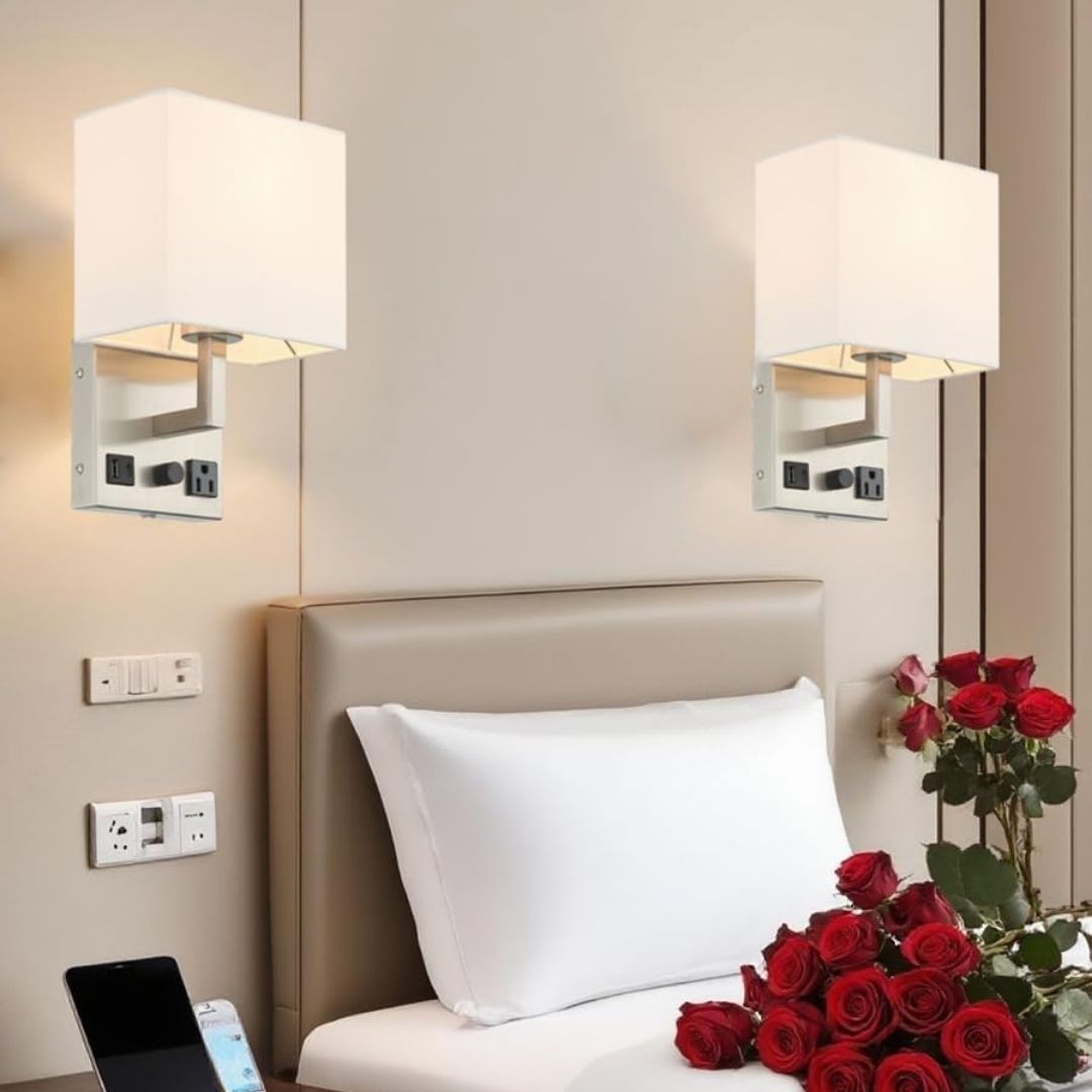 Daan - Wandlamp met USB-poorten en Stopcontact