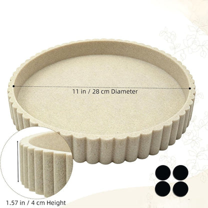 Bente - Decoratieve Ronde Serveerschaal met Ribbelrand