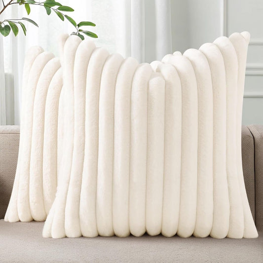Ruben - Zachte Pluche Kussenhoes met Ribbeldesign