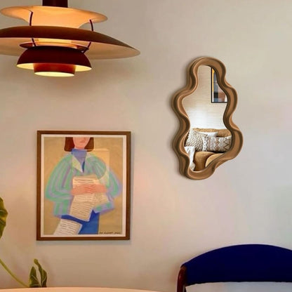 Millan - Stijlvolle Asymmetrische Wandspiegel met Golvend Frame