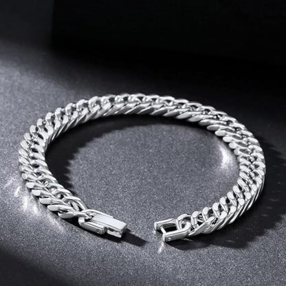 Kasper - Stijlvolle Zilverkleurige Schakelarmband voor Heren