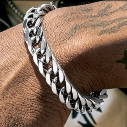 Kasper - Stijlvolle Zilverkleurige Schakelarmband voor Heren