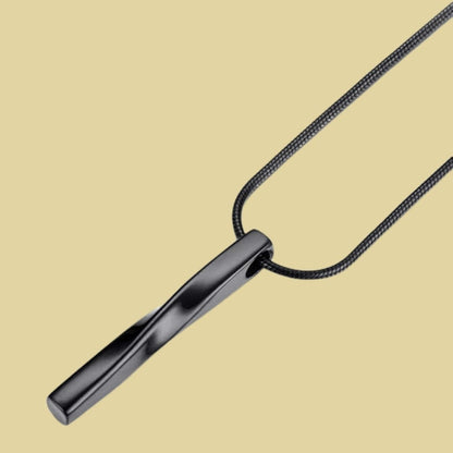 Milo - Stijlvolle Zwarte Stalen Hanger met Slangenhalsketting